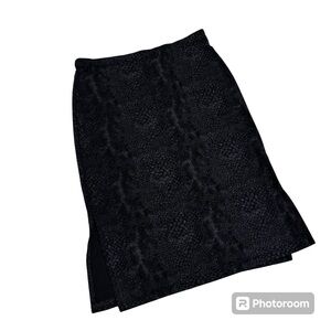 90s snake skin midi skirt with slit, stretchy, no tags